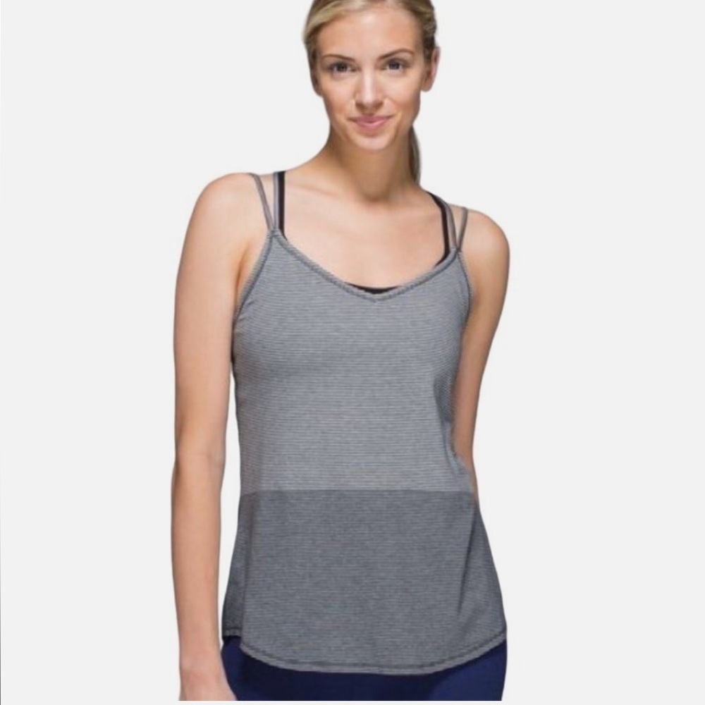 Lululemon Breezy Tank Gray Striped Women's Top
